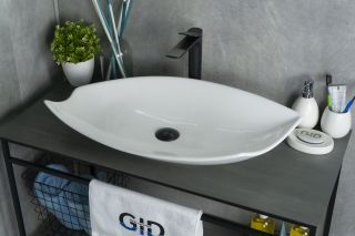 Раковина Gid N9178 51171 накладная белая 74x38x13